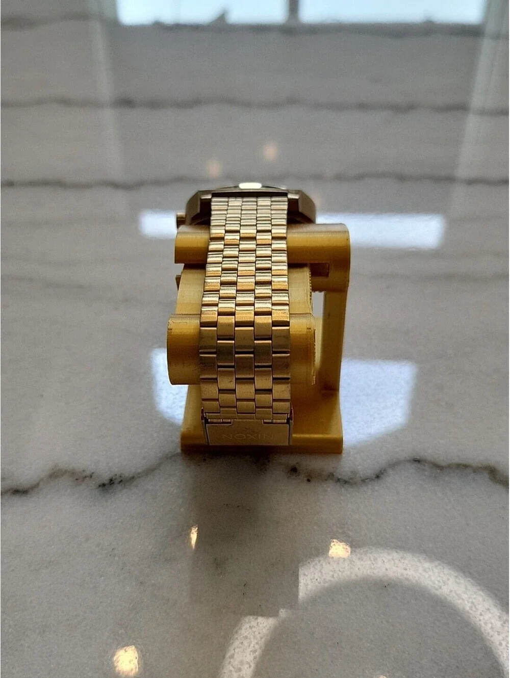 Nixon Minimal Time Teller Gold W Rose Gold, 37mm Mens Watch 100M EUC